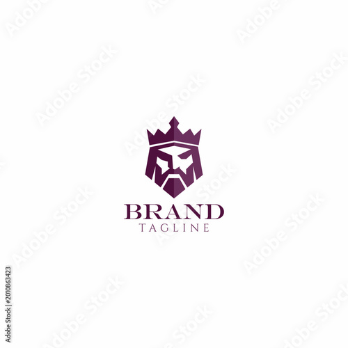 Professional King logo design, Crowned Monarch Identity, Geometric Royal Leader Branding Symbol. Crowned King Head Monogram. 
