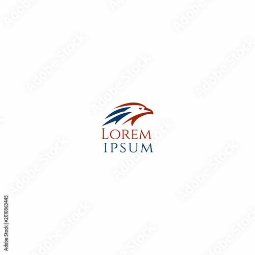 Professional American Eagle Logo, Patriotic Bird Head Identity, Sleek Red and Blue Aviation Symbol. Eagle Head Logo Idea. 
