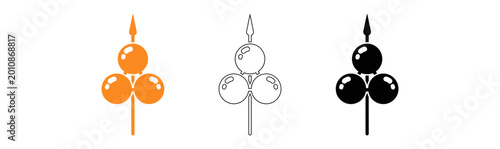 Tableau sur toile Colorful cloverleaf shaped bbq skewer icons