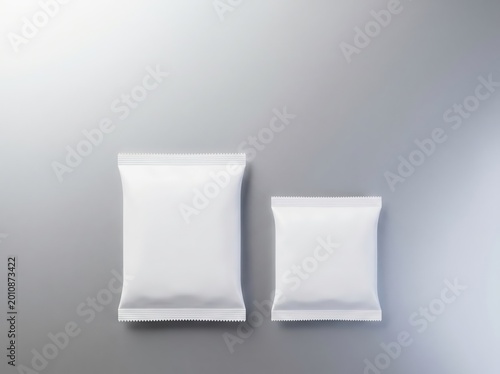 Blank white pouch packaging for snacks or cosmetics