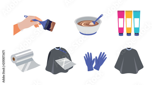 Hair Coloring Tools and Supplies Set: Professional Salon Equipment and DIY Beauty Essentials