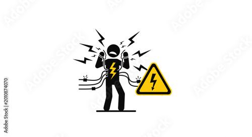 Electric Shock Warning Sign Symbol.
