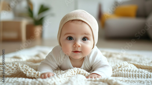 Happy child learning and growing, pure and heartwarming moment