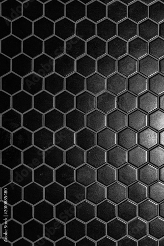 Black Hexagon Ceramic Mosaic Tile Background