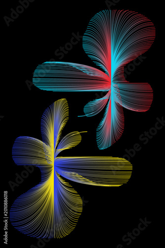 Modern Stylized Blossom Line Gradient Artwork