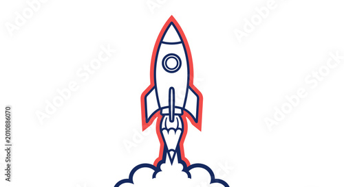 Konstfotografi Rocket Launching Into Space, Startup Concept, Business Growth, Innovation