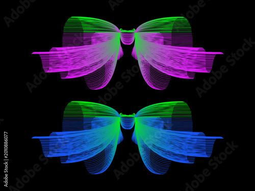 Abstract Butterfly Gradient Line Art Collection