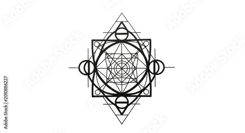 Photos Sacred Geometry Symbol - Metatron's Cube, Esoteric Design, Mystical Icon