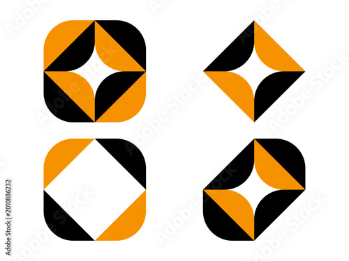 Modern and Stylish Geometric Abstract Logo Collection Vector Set