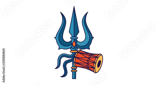 Tableau sur toile Shiva's Trishul and Damaru: Symbol of Power and Creation