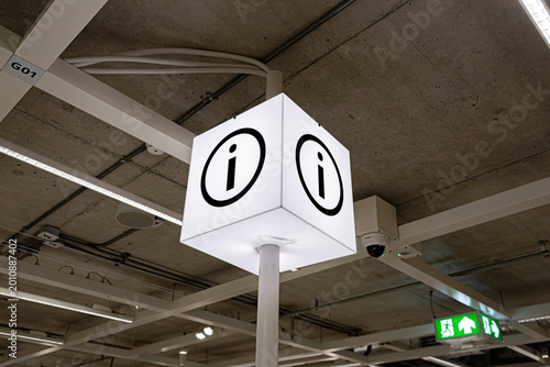 Information Sign Box Hanging from Ceiling
