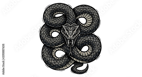 Photos Stylized Serpent Emblem - Ouroboros Snake Symbol