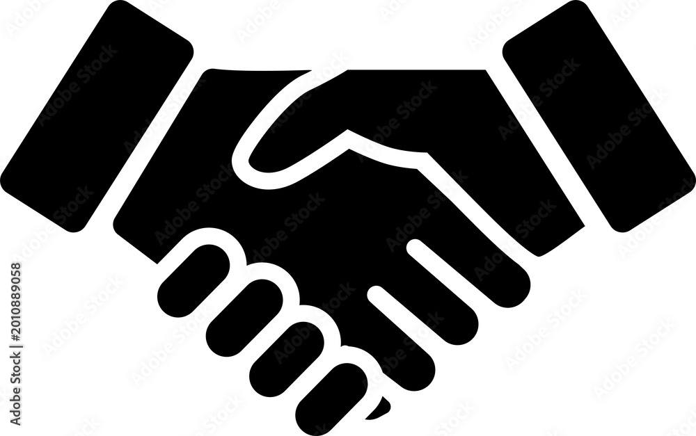 Obraz premium Two hands shaking in a firm handshake isolated on transparent background