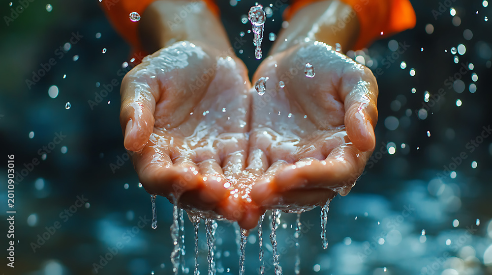 Fototapeta premium Songkran Festival, Thai New Year celebration with joyful water splashing
