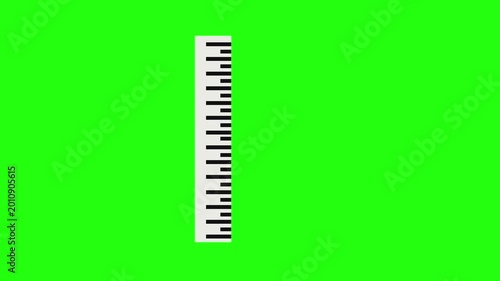 Illustration of a height measuring device with a symbol of a person being measured. Concept of a measuring device with a green screen background.