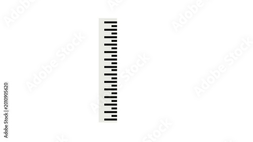 Illustration of a height measuring device with a symbol of a person being measured. Concept of a measuring device with a green screen background.
