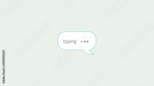 Simple reply message illustration in concept, moving dots indicate typing. Reply message animation.
