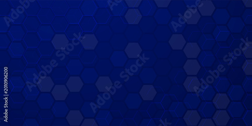 Fotografie blue hexagonal pattern abstract random hexagon texture business digital technolo