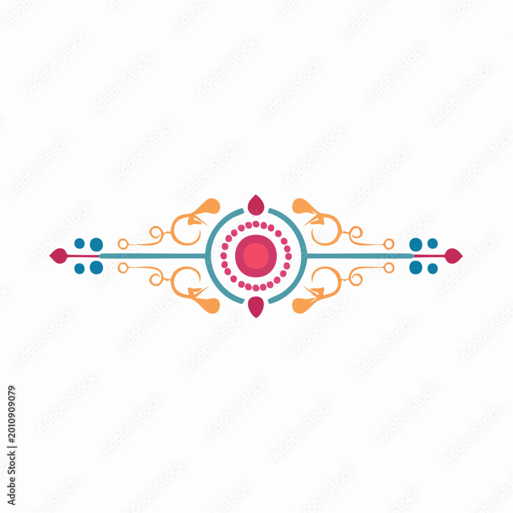 Obraz premium Decorative Ornate Border Element with Geometric and Floral Motifs