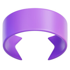 Purple Circular Ribbon 3D Illustration
