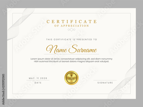 Clean and simple certificate template. Professional business certificate for best employee.
