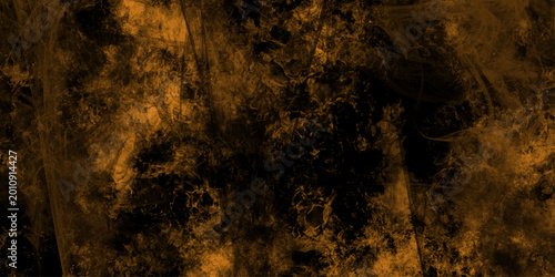 Cuadro en lienzo Eerie black background with billowing brown smoke on black background
