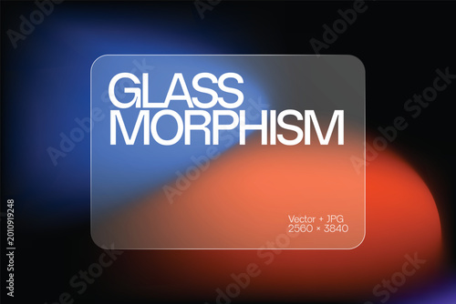 Frosted Glass Effect With Blurred Glass Morphism With Glass textured Gradient Background With Abstract Mesh