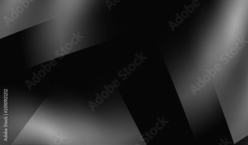 Fotografía black background with a combination of sharp geometric graphics and soft gray gradients