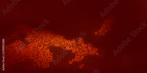 Fotografie Black fiery red dramatic sky with clouds