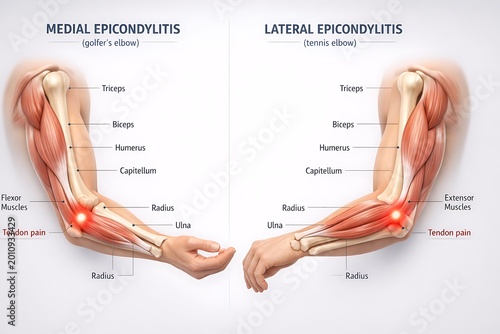 Medial and lateral epicondylitis anatomy with epicondylitis, ligament