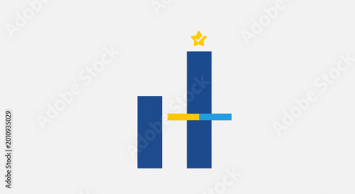 Tableau sur toile Logo Letter H Design Symbol.