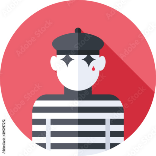 Foto Mime Performer Circus Theater Icon Vector Illustration