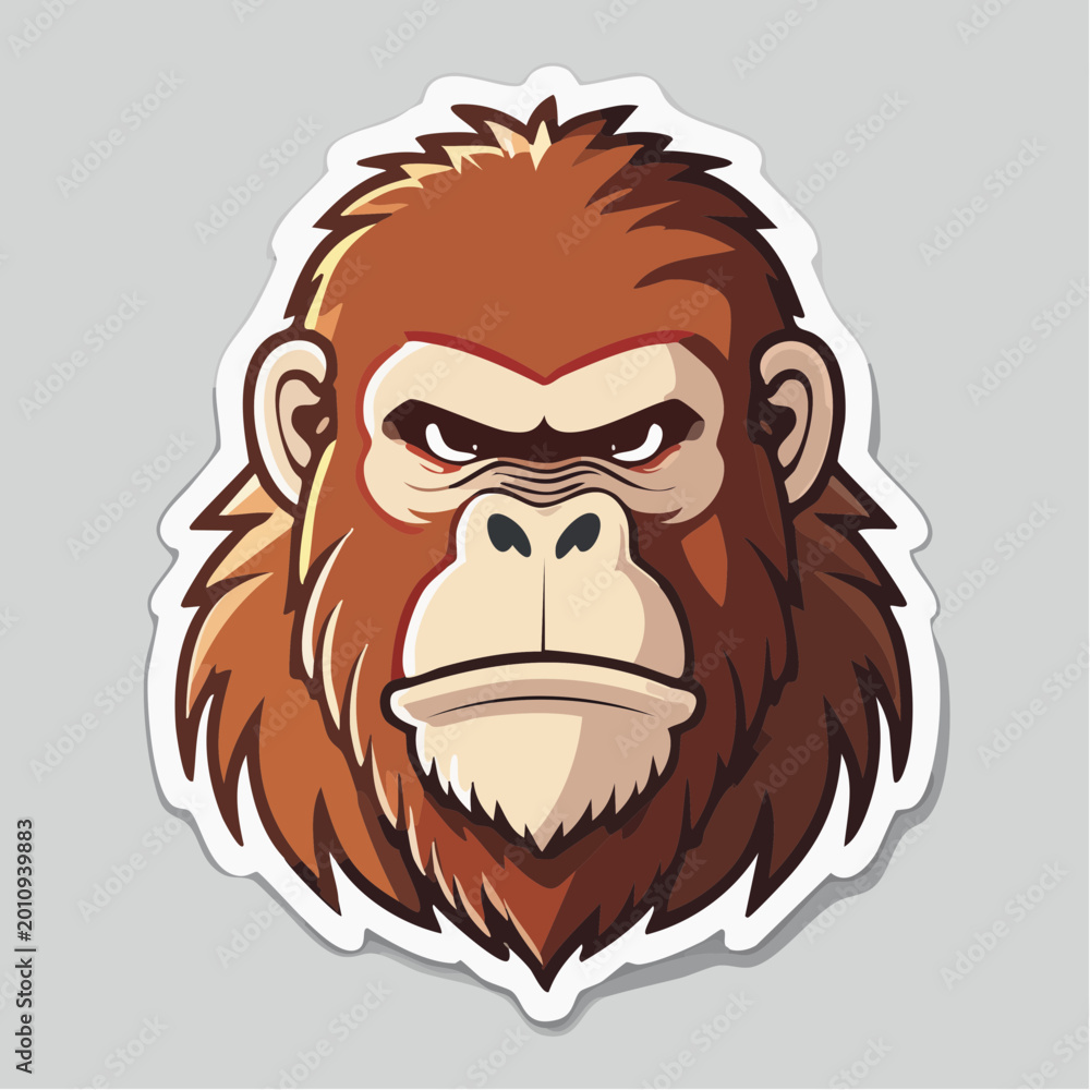 Obraz premium Stylized Gorilla Head Sticker
