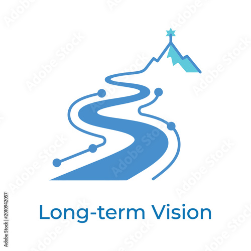 Εκτύπωση καμβά Long term vision, winding road to summit, strategic foresight coaching, leadersh