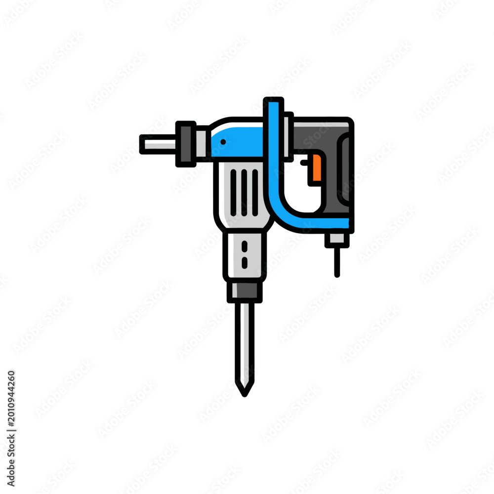 Fototapeta premium Jackhammer Tool Icon - Construction and Demolition Equipment