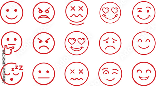 Konstfotografi Red illustration icon of a smiley face