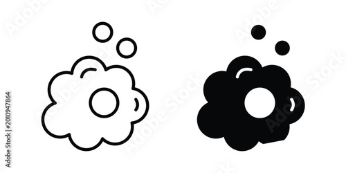Bild auf Leinwand Foam icon vector glyph and thin stroke collection