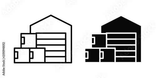 Foto Garage storage icon vector glyph and thin stroke collection