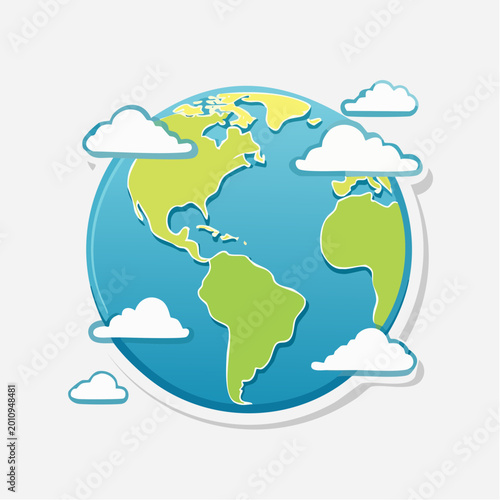Stylized Earth with Clouds