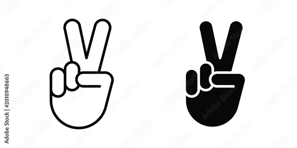 Fototapeta premium Hand scissors icon vector glyph and thin stroke collection