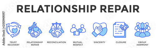 Foto Relationship Repair  Banner Web  Icon Set Collection Pack Vector Illustration Co