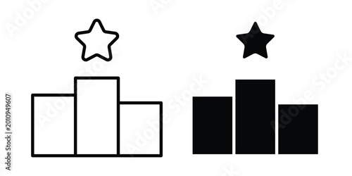 Foto Leaderboard icon vector glyph and thin stroke collection