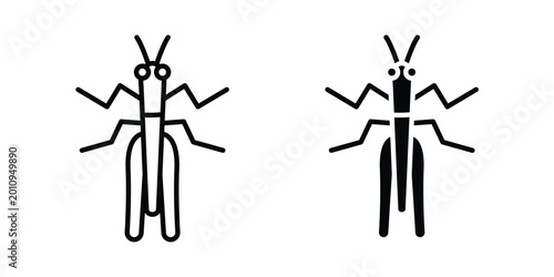 Fotografie Locust icon vector glyph and thin stroke collection