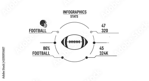 American football infographic with statistics.