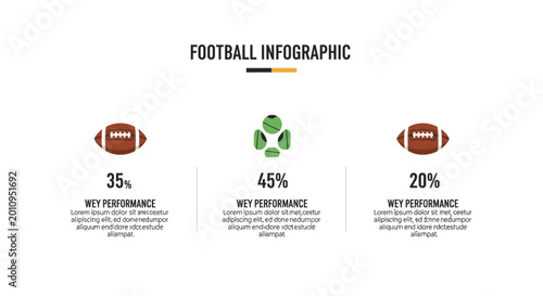 American football infographic template design.