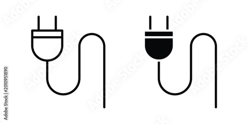 Фотография Plug icon vector glyph and thin stroke collection