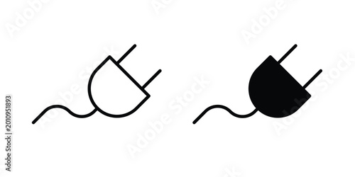 Cuadro en lienzo Plug icon vector glyph and thin stroke collection