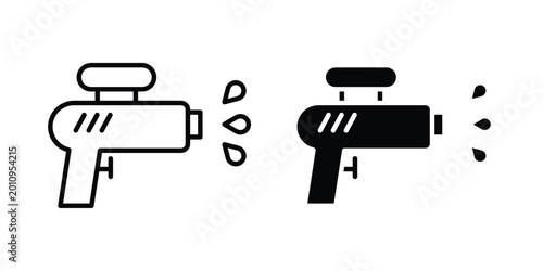 Konstfotografi Squirt gun icon vector glyph and thin stroke collection
