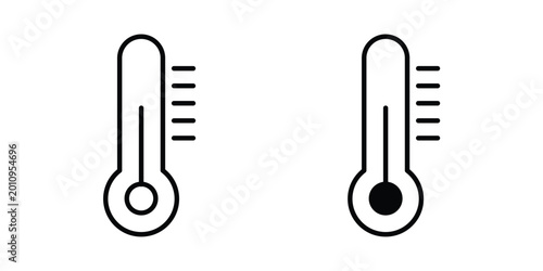 Foto Temperature icon vector glyph and thin stroke collection