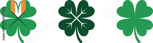 Принти на полотні Shamrock and Clover Icons Set Featuring Irish Symbol Designs for St